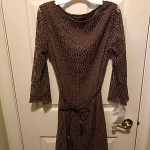 Brown Dress with Bell Sleeves